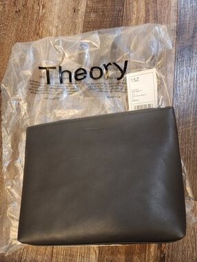Theory Dark Sojourn Leather Pouch NWT